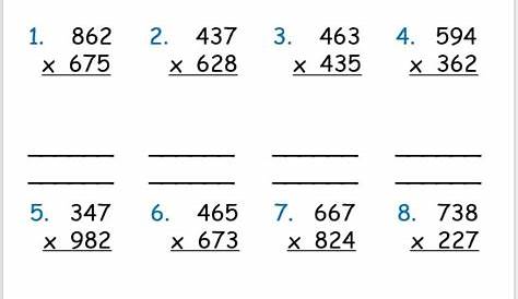 math grade 8 multiplication worksheet