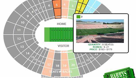 row seat number rose bowl seating chart