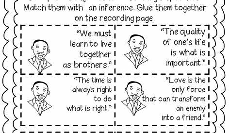 Martin Luther King Jr Quotes Worksheet | Wallpaper Image Photo