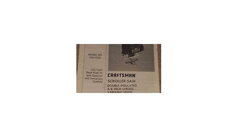 Sears Craftsman Variable Speed Scroll Saw 5/8" Stroke Manual Only No