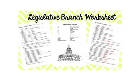 legislative branch worksheets