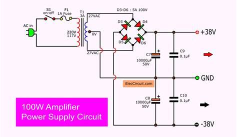 100w amplifier circuit with PCB | Audio amplifier, Power supply circuit