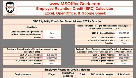 Ready-To-Use Employee Retention Credit Calculator 2021 - MSOfficeGeek