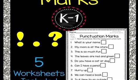 Punctuation Worksheet For Kindergarten