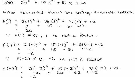 How To Factor Cubic Polynomials : Factorization Of Polynomials