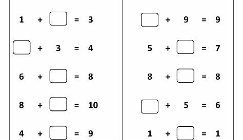 missing number worksheet 1st grade