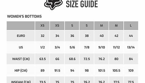 youth dirt bike gear size chart