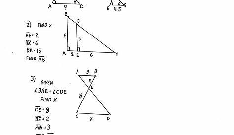 similar triangles word problems worksheets with answers