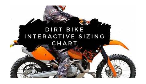 Find the right dirt bike with this sizing chart that has over 70