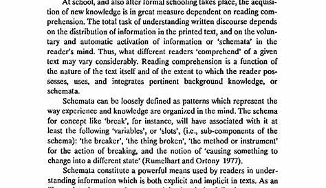 (PDF) Schemata and readingcomprehension Schemata and readingcomprehension
