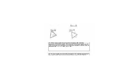 isosceles and equilateral triangle worksheets