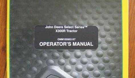 John Deere X300R Lawn Tractor Operator's manual | eBay