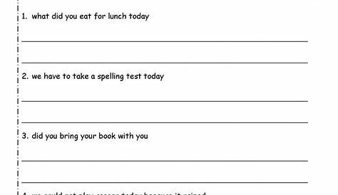 Writing Complete Sentences Worksheets 1st Grade - worksheeta
