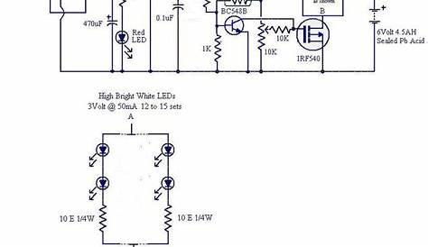 Automatic LED Emergency Light Circuit | Diagrama de circuito, Luz de