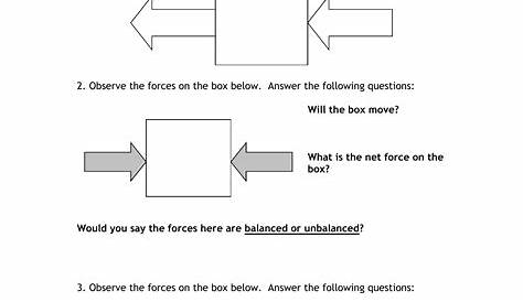 Force and Motion Worksheet