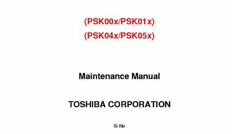 TOSHIBA SATELLITE L630 L635 MAINTENANCE MANUAL Service Manual download