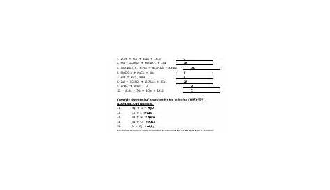 worksheet 6 combustion reactions
