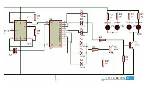 cd4017 police flasher light circuit diagrams