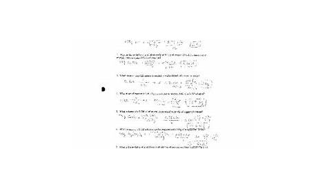 molarity worksheet with answers
