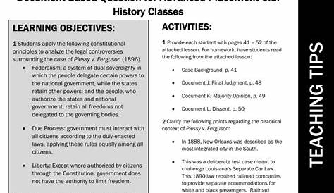 Plessy V Ferguson Icivics Worksheet