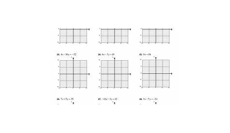 graphing in standard form worksheets