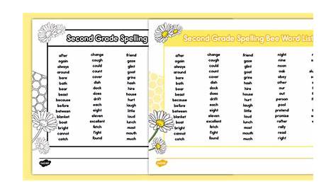 grade 2 spelling words with themed spelling lists - 2nd grade spelling