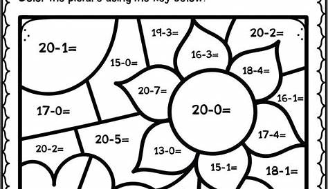 Teddy Bear Subtraction Color By Number Coloring Page - Free Printable