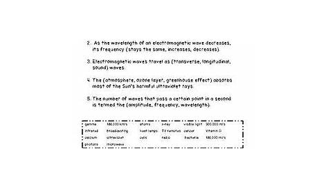 science 8 electromagnetic spectrum worksheet answers