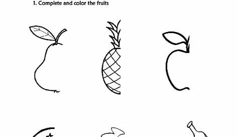fruits worksheet for kindergarten