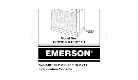 emerson hd7002 humidifier owner's manual