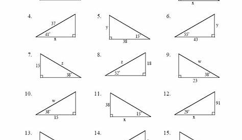 Geometry Trig Word Problems Worksheet Answers