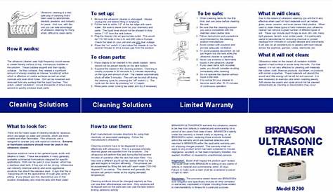 Ultrasonic cleaner B200_Manual.pdf | Solution | Ultrasound
