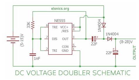 DC Voltage Doubler Circuit Using 555 Timer IC