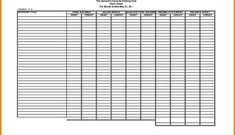 Free Printable Bookkeeping Sheets | General Ledger Free Office Form