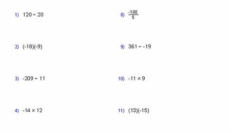 Operations With Rational Numbers Worksheet