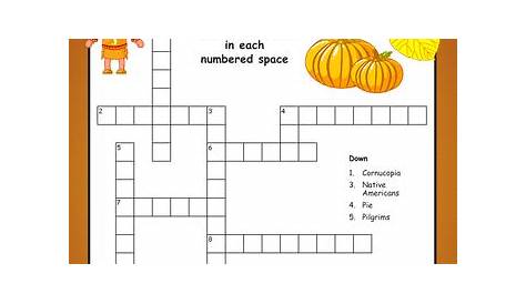 thanksgiving crossword printable free
