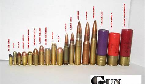 Ammo Size Chart Photo - Ammunition Chart: www.GunHolstersUnlimited.com