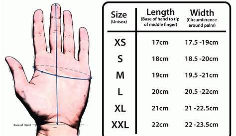 golf gloves size chart