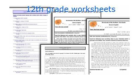 12th grade worksheets