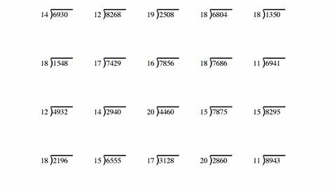 simple long division worksheets