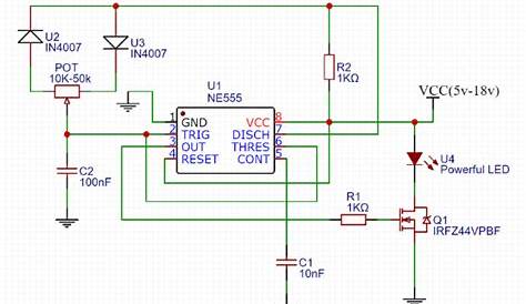 LED Dimmer Circuit with 555 Timer