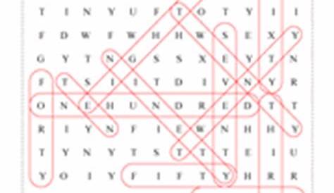 Math Word Search Puzzles in which you need to calculate the clue words