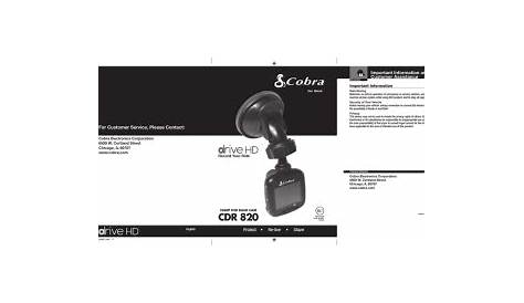 Cobra CDR 820 Dash Cam Owner Manual | Manualzz