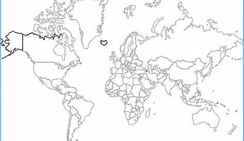Outline World Map | World map coloring page, World map outline, World
