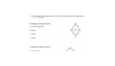 Perpendicular And Angle Bisectors Pdf