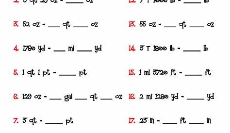 ratio conversions worksheet