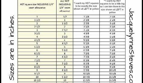 half square triangles chart