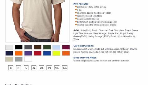 gildan cotton t shirt size chart