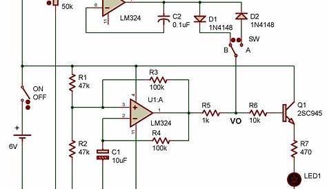 Upper/lower limiter circuit using op amplifier LM324