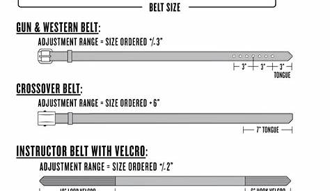women's belts size chart